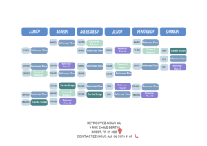 planning OUVERTURE CLUB PILATES